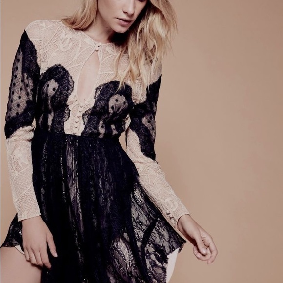 NWOT Free People Special Edition Mixed Lace Dress - Picture 2 of 7